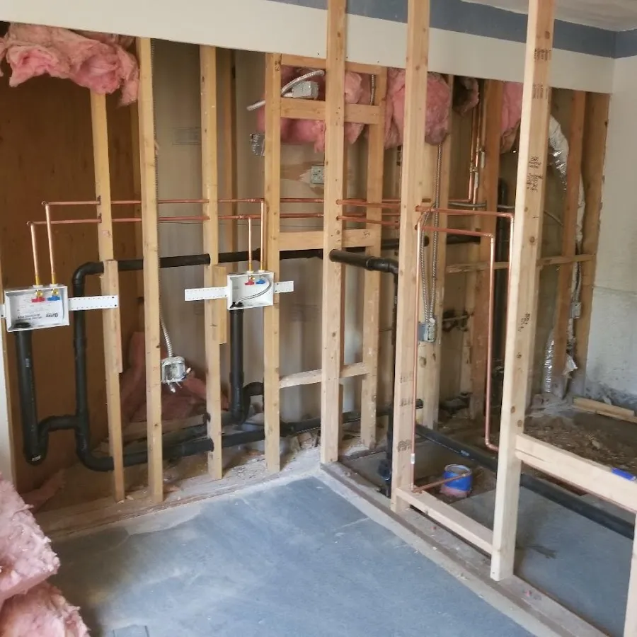 Copper pipe rough-in and plumbing installation in Niles